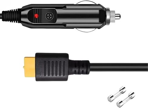 12V/24V Car Charger Cable for Ecoflow Delta/River, Bluetti EB55, Anker 757/767 & More Solar Power Stations with XT60 Connector, Including EF ECOFLOW Wave 2 Air Conditioner DC Adapter in Saudi Arabia