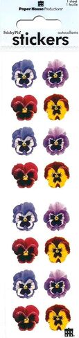Paper House Productions ST-2010E Photo Real Stickypix Stickers, 2" x 4", Pansies in Kuwait