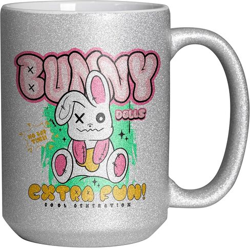Craft Express Silver Glitter Blank 15oz Coffee Mugs for Sublimation and Crafting – High Grade Coated Ceramic Mugs ready to be Personalized – Individually Packaged Set of 6 (Silver) in Kuwait