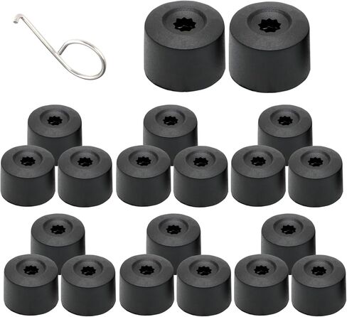 20PCS Car Wheel Lug Nut Covers, 17mm Tire Bolt Caps with Removal Tool, ABS Lug Nut Cap Replacement, Compatible with VW Jetta Beetle Passat GTI CC (Black) in Saudi Arabia