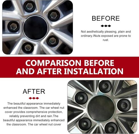 20PCS Car Wheel Lug Nut Covers, 17mm Tire Bolt Caps with Removal Tool, ABS Lug Nut Cap Replacement, Compatible with VW Jetta Beetle Passat GTI CC (Black) in Saudi Arabia