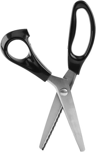 Pinking Shears for Fabric Cutting,Professional Dressmaking Stainless Steel Zigzag Scissors with Round Triangle Edge for Fabrics Leather Craft Uses(7mm) in Kuwait