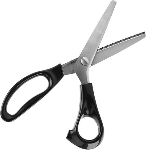 Pinking Shears for Fabric Cutting,Professional Dressmaking Stainless Steel Zigzag Scissors with Round Triangle Edge for Fabrics Leather Craft Uses(7mm) in Kuwait
