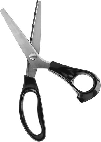 Pinking Shears for Fabric Cutting,Professional Dressmaking Stainless Steel Zigzag Scissors with Round Triangle Edge for Fabrics Leather Craft Uses(7mm) in Kuwait