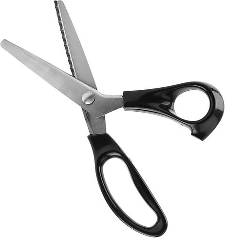 Pinking Shears for Fabric Cutting,Professional Dressmaking Stainless Steel Zigzag Scissors with Round Triangle Edge for Fabrics Leather Craft Uses(7mm) in Kuwait