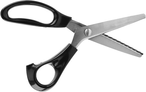 Pinking Shears for Fabric Cutting,Professional Dressmaking Stainless Steel Zigzag Scissors with Round Triangle Edge for Fabrics Leather Craft Uses(7mm) in Kuwait