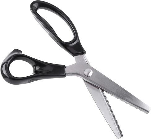 Pinking Shears for Fabric Cutting,Professional Dressmaking Stainless Steel Zigzag Scissors with Round Triangle Edge for Fabrics Leather Craft Uses(7mm) in Kuwait