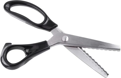 Pinking Shears for Fabric Cutting,Professional Dressmaking Stainless Steel Zigzag Scissors with Round Triangle Edge for Fabrics Leather Craft Uses(7mm) in Kuwait