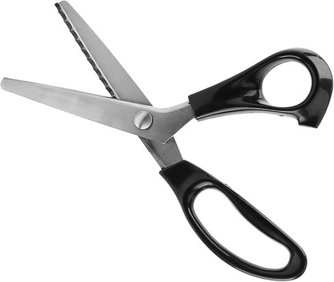 Pinking Shears for Fabric Cutting,Professional Dressmaking Stainless Steel Zigzag Scissors with Round Triangle Edge for Fabrics Leather Craft Uses(7mm) in Kuwait