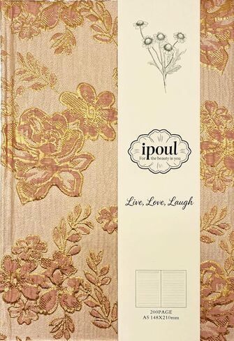 Floral Hardcover Journal for Writing, Lined Notebook for women, A5, 200 Pages, 6x8 Medium Size Notebook, Floret Printed Fabric Linen Personal Journal, Lay Flat Notebook, Reading Journal, Blue. in Saudi Arabia