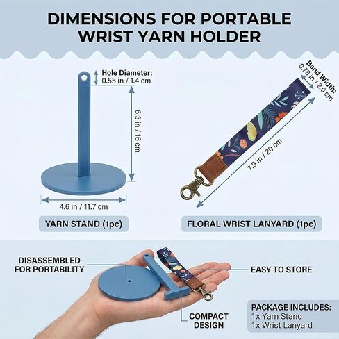 Portable Wrist Yarn Holder for Knitting & Crocheting, Yarn Spinner with Adjustable Strap, Tangle-Free Yarn Ball Holder, Travel Crochet Accessories & Gift for Craft Lovers in Saudi Arabia
