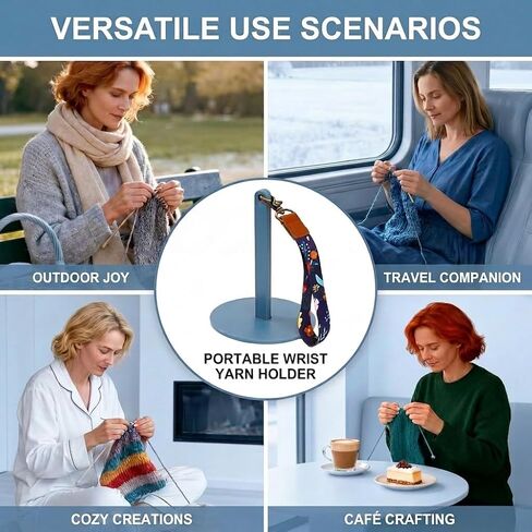 Portable Wrist Yarn Holder for Knitting & Crocheting, Yarn Spinner with Adjustable Strap, Tangle-Free Yarn Ball Holder, Travel Crochet Accessories & Gift for Craft Lovers in Saudi Arabia