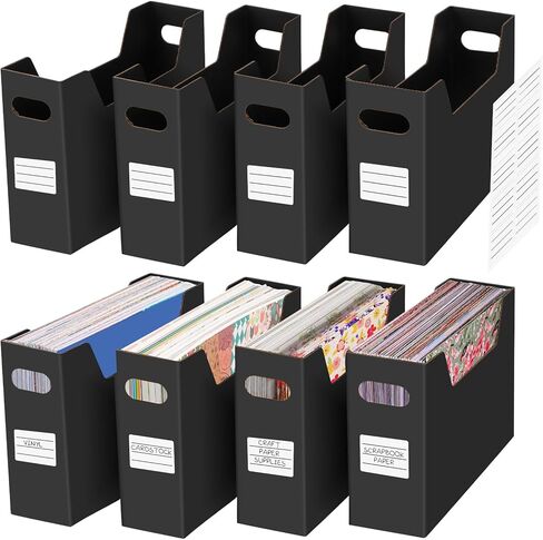 Scrapbook Paper Storage, 8 Pack Scrapbook Papers Organizer with 10 Self-adhesive Labels, 12x12 Paper Storage Organizer Holds over 4000 Papers, File Organizer for Cardstock, Vinyl Sheets, Craft Sheets in Saudi Arabia