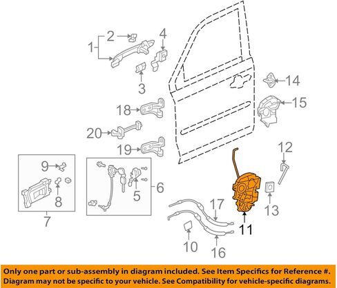 Genuine Honda 72150-SZA-A02 Left Front Door Power Latch Assembly in Saudi Arabia