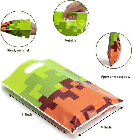 30pcs Pixel Goodie Bags, Video Game Party Favor Bag with Handles for Birthday Party Theme Candy Bag Treat Bags Cookie bag in Saudi Arabia