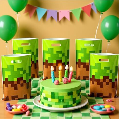 30pcs Pixel Goodie Bags, Video Game Party Favor Bag with Handles for Birthday Party Theme Candy Bag Treat Bags Cookie bag in Saudi Arabia