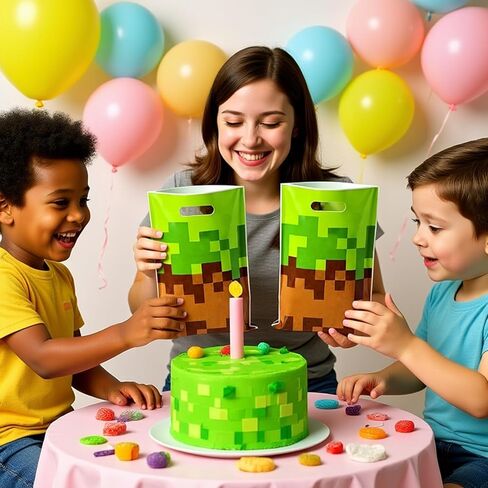 30pcs Pixel Goodie Bags, Video Game Party Favor Bag with Handles for Birthday Party Theme Candy Bag Treat Bags Cookie bag in Saudi Arabia