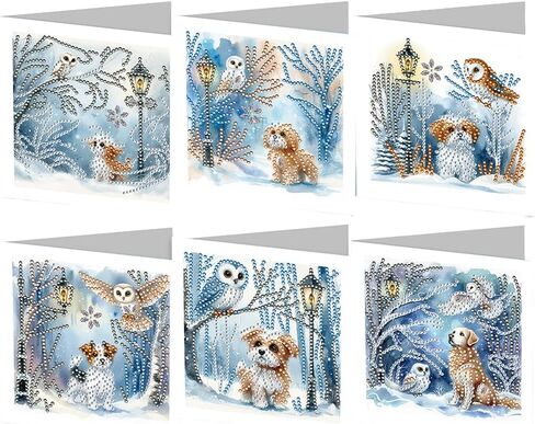 Sulunmo DIY Diamond Art Cards Kits for Adults, 5D Diamond Greeting Cards Kits Art Birthday Cards Birthday Gifts for Families, Friends, Partners(6Pcs Nutcrackers-8) in Kuwait