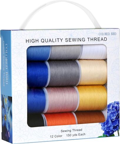 All Purpose Sewing Thread - 12 Spools of Polyester Sewing Threads for Sewing Quilting Serger in Kuwait