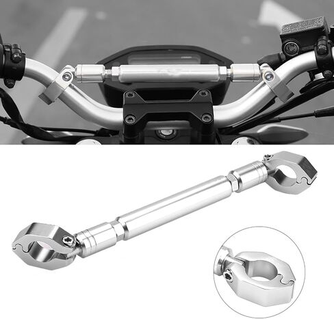 Motorcycle Balance Bar, Universal 22mm Aluminum Alloy Handlebar Cross Bar for Motorbikes, Silver in Kuwait