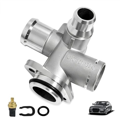 06D121132C Aluminum Engine Coolant Hose Flange Compatible with Audi A4 2005-2008, A6 2005-2011 Quattro Connection Pipe # 06D121132 06D121132A in Saudi Arabia