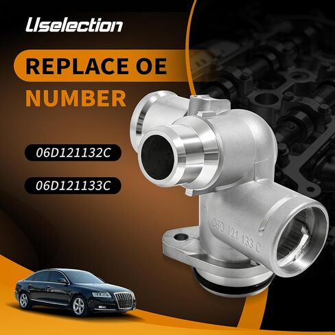 06D121132C Aluminum Engine Coolant Hose Flange Compatible with Audi A4 2005-2008, A6 2005-2011 Quattro Connection Pipe # 06D121132 06D121132A in Saudi Arabia