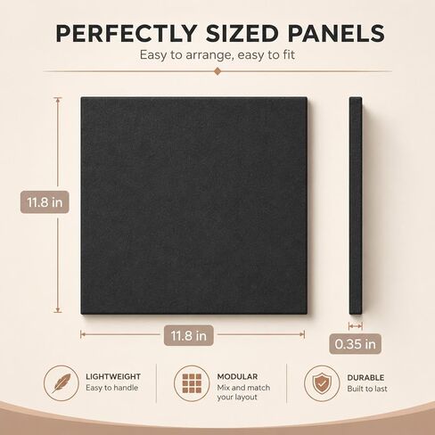 JOLOV Large Cork Board Alternative 48"x36", 12 Pcs Black Felt Bulletin Board Tiles for Wall - Felt Wall Tiles & Panels, Push Pin Board with Pins & Adhesive for Office, Corkboard Tiles, Felt Pin Board in Kuwait