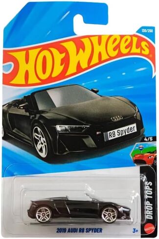 Hot Wheels 2019 Audi R8 Spyder [Black] Drop Tops 4/5, 130/250, 1:64 Scale Diecast Toy Vehicle in Kuwait
