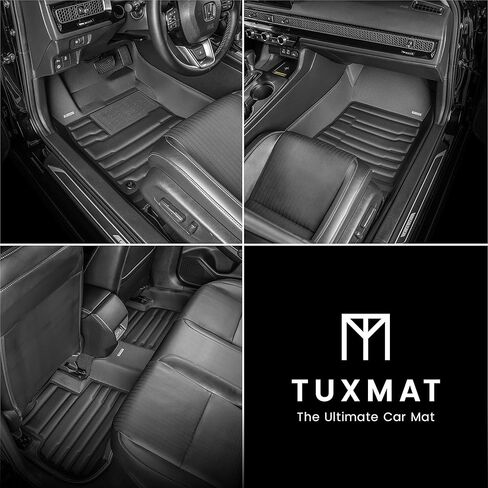 TuxMat - for Honda Civic Sedan 2022-2026 Models - Custom Car Mats - Maximum Coverage, All Weather, Laser Measured - This Full Set Includes 1st and 2nd Rows in Kuwait