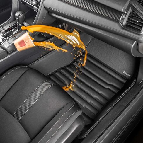 TuxMat - for Honda Civic Sedan 2022-2026 Models - Custom Car Mats - Maximum Coverage, All Weather, Laser Measured - This Full Set Includes 1st and 2nd Rows in Kuwait