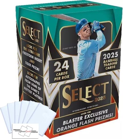 2025 Select Baseball Blaster Box مع 24 بطاقة تداول إجمالية + 6 أدوات تحميل علوية ومغناطيس StreetCards! in Kuwait