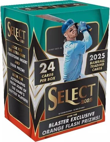 2025 Select Baseball Blaster Box مع 24 بطاقة تداول إجمالية + 6 أدوات تحميل علوية ومغناطيس StreetCards! in Kuwait