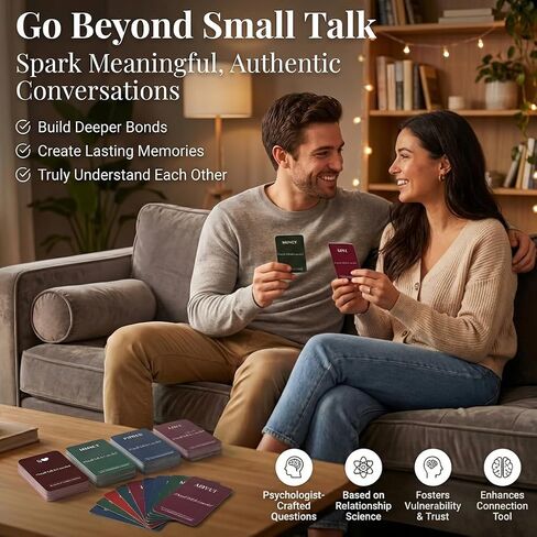 Conversation Starter Cards to Deepen Friendships and Break The ice – 176 Deep Questions for Couples, Friends, Party Game for Meaningful Conversations, Prompts for Deeper Connection in Kuwait