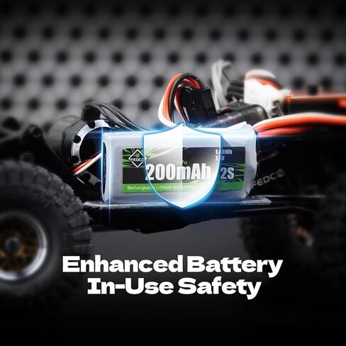 SCX30 Battery 2S Lipo Battery 7.4V 200mAh Rechargeable RC Battery with USB Charger for Axial SCX30 Upgrades 1/30 RC Crawler in Kuwait