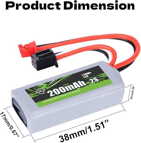 SCX30 Battery 2S Lipo Battery 7.4V 200mAh Rechargeable RC Battery with USB Charger for Axial SCX30 Upgrades 1/30 RC Crawler in Kuwait