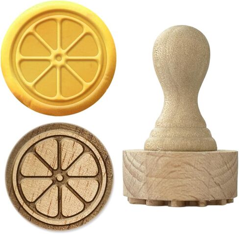 OLYCRAFT Lemon Wood Stamps with Handle 1.1 Inch Wooden Clay Stamp Beechwood Pottery Stamps Ceramic Pottery Stamp Wood Handle Ceramic Tools for Clay-Art DIY Crafts Handmade Scrapbooking Decorations in Kuwait