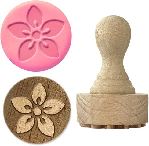 OLYCRAFT Lemon Wood Stamps with Handle 1.1 Inch Wooden Clay Stamp Beechwood Pottery Stamps Ceramic Pottery Stamp Wood Handle Ceramic Tools for Clay-Art DIY Crafts Handmade Scrapbooking Decorations in Kuwait