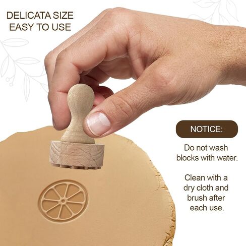 OLYCRAFT Lemon Wood Stamps with Handle 1.1 Inch Wooden Clay Stamp Beechwood Pottery Stamps Ceramic Pottery Stamp Wood Handle Ceramic Tools for Clay-Art DIY Crafts Handmade Scrapbooking Decorations in Kuwait