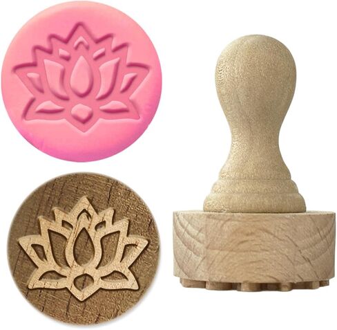 OLYCRAFT Lemon Wood Stamps with Handle 1.1 Inch Wooden Clay Stamp Beechwood Pottery Stamps Ceramic Pottery Stamp Wood Handle Ceramic Tools for Clay-Art DIY Crafts Handmade Scrapbooking Decorations in Kuwait