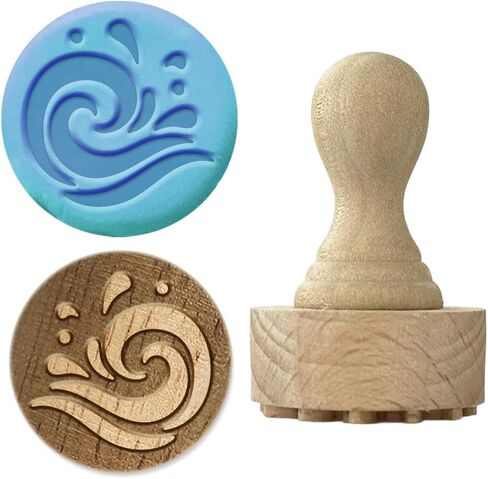 OLYCRAFT Lemon Wood Stamps with Handle 1.1 Inch Wooden Clay Stamp Beechwood Pottery Stamps Ceramic Pottery Stamp Wood Handle Ceramic Tools for Clay-Art DIY Crafts Handmade Scrapbooking Decorations in Kuwait