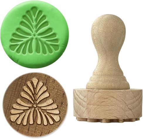 OLYCRAFT Lemon Wood Stamps with Handle 1.1 Inch Wooden Clay Stamp Beechwood Pottery Stamps Ceramic Pottery Stamp Wood Handle Ceramic Tools for Clay-Art DIY Crafts Handmade Scrapbooking Decorations in Kuwait