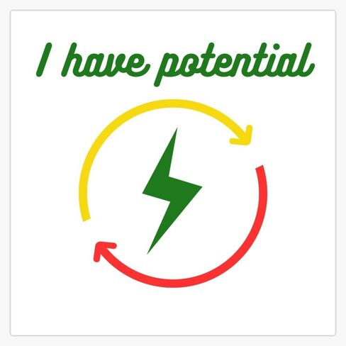 i Have Potential 5" Removable Magnetic Bumper Sticker | Heavy-Duty Vehicle Magnet in Kuwait