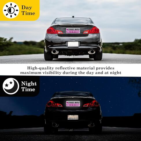 3 Pcs Student Driver Magnets - Funny “Please Be Patient" Safety Warning Stickers for Cars Reflective Bumper Stickers for New Learner Drivers in Saudi Arabia