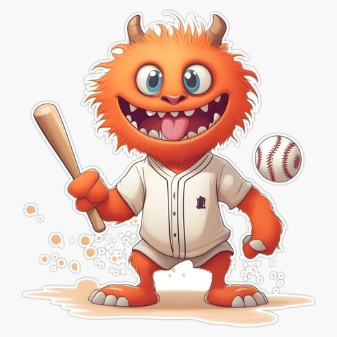 ملصق مغناطيسي قابل للإزالة مقاس 5 بوصات من Crazy Baseball Monster IX | مغناطيس مركبة عالي التحمل in Kuwait