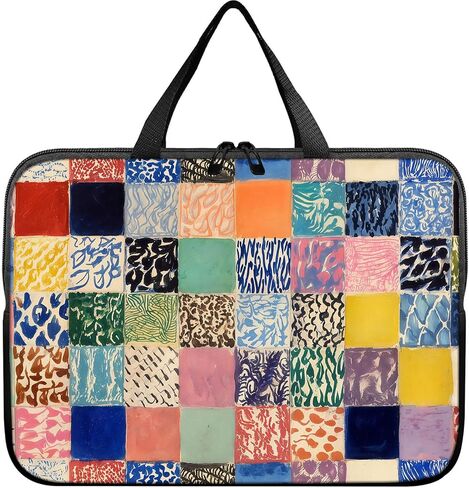 13 inch Laptop Sleeve, Colorful Boho Patchwork Quilt Shockproof Protective Bag with Handle, Slim Notebook Carrying Case for MacBook Air M3/M2/M1, iPad Pro 13 M4, MacBook Pro 14 in Kuwait
