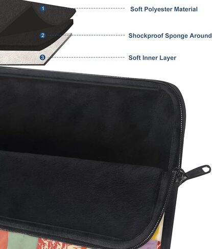 13 inch Laptop Sleeve, Colorful Boho Patchwork Quilt Shockproof Protective Bag with Handle, Slim Notebook Carrying Case for MacBook Air M3/M2/M1, iPad Pro 13 M4, MacBook Pro 14 in Kuwait