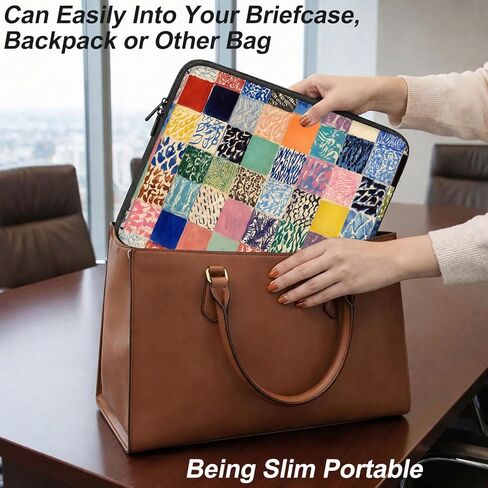 13 inch Laptop Sleeve, Colorful Boho Patchwork Quilt Shockproof Protective Bag with Handle, Slim Notebook Carrying Case for MacBook Air M3/M2/M1, iPad Pro 13 M4, MacBook Pro 14 in Kuwait