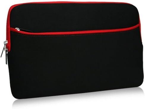 BoxWave Case Compatible with Lenovo ThinkPad X280 with Touchscreen (12.5 in) - SoftSuit with Pocket, Soft Pouch Neoprene Cover Sleeve Zipper Pocket - Jet Black with Red Trim in Kuwait