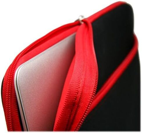 BoxWave Case Compatible with Lenovo ThinkPad X280 with Touchscreen (12.5 in) - SoftSuit with Pocket, Soft Pouch Neoprene Cover Sleeve Zipper Pocket - Jet Black with Red Trim in Kuwait