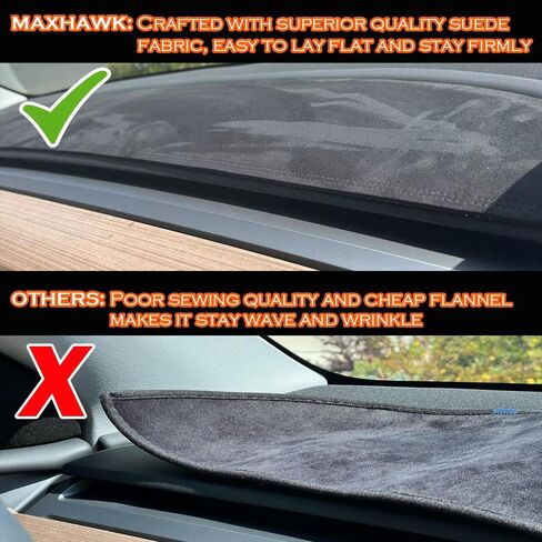 Dashboard Cover Compatible with Tesla Model 3 Highland, Premium Suede Anti-Glare Non-Slip Pad Dustproof Dash Mat 2024 2025 2026 Tesla Model 3 Accessories Interior Sun Protection in Saudi Arabia